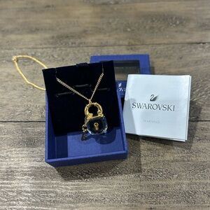 Swarovski crystal lock and key necklace.